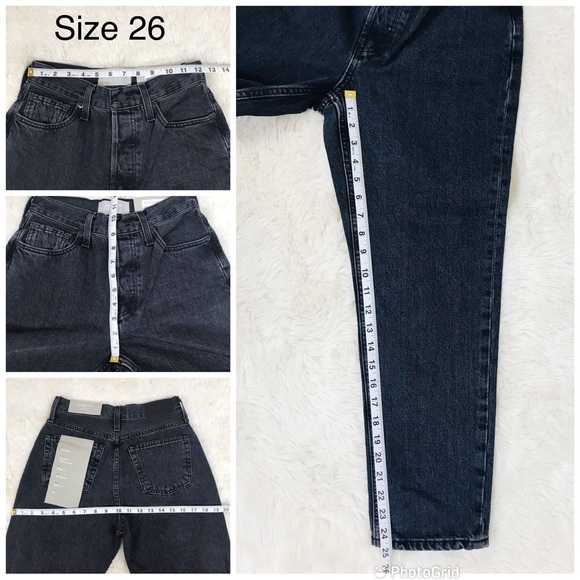 EVERLANE The 90s Cheeky Ankle Jean High Rise Straight Leg Black Size 26 New - Picture 14 of 15